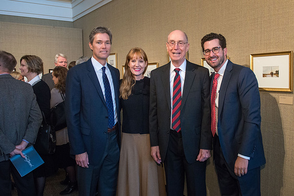 Friends and family gather in the Spori Art Gallery where President Henry B. Eyring's artwork is on display. Sept 19, 2017. Eyring family members
