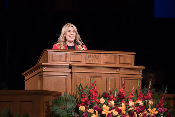 Vice President, Amy LaBaugh, speaks at the Inauguration.