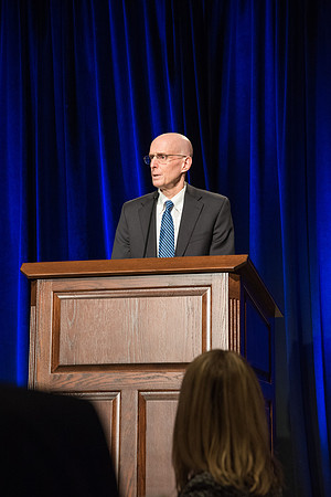 President Henry J. Eyring speaks at the Inauguration Luncheon held in the MC Ballroom.