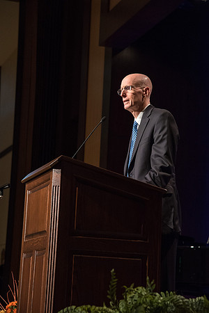 President Henry J. Eyring speaks at the Inauguration Luncheon held in the MC Ballroom.