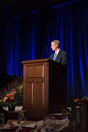 Elder David A. Bednar speaks at the Inauguration Luncheon held in the MC Ballroom.