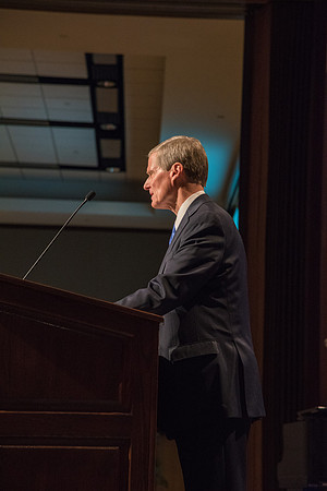 Elder David A. Bednar speaks at the Inauguration Luncheon held in the MC Ballroom.