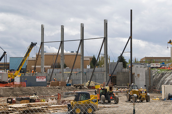 Construction on the Auditorium, later named the BYU-Idaho Center.