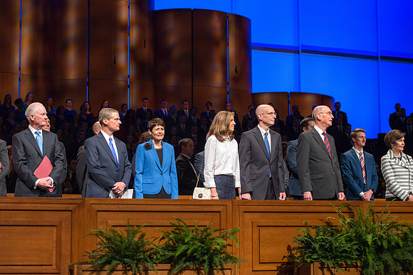 President Clark, Elder and Sister Bednar, Henry J and Kelly Eyring, Henry B Eyring and Sister Oaks. September 19, 2017