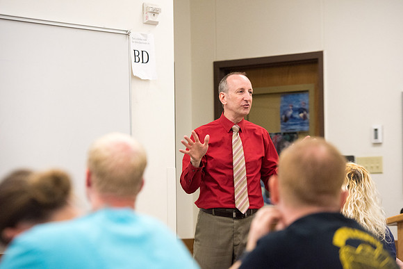 Todd Kelson teaches Biology students about Genetics and Molecular Biology.