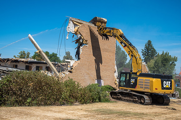 Big D Construction doing some major Destruction to the Kirkham Building.