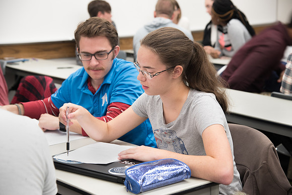 BYU-Idaho students at a Biology Class. Instructor Todd Kelson. Sept 2017