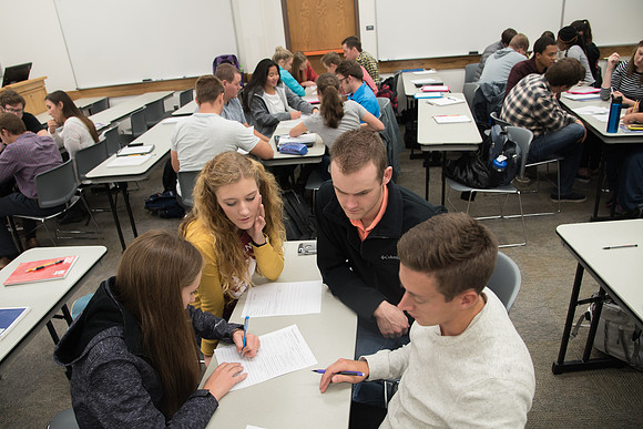 BYU-Idaho students at a Biology Class. Instructor Todd Kelson. Sept 2017
