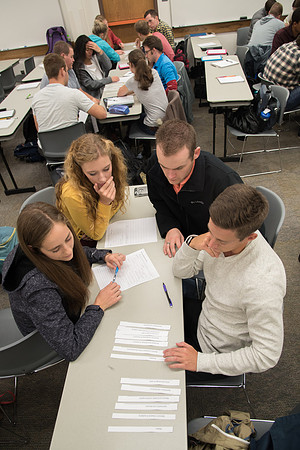 BYU-Idaho students at a Biology Class. Instructor Todd Kelson. Sept 2017