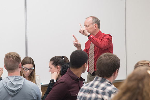 BYU-Idaho students at a Biology Class. Todd Kelson teaches about Genetics and Molecular Biology. Sept 2017