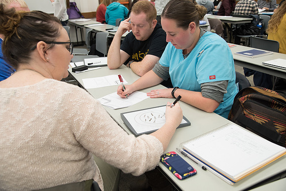 BYU-Idaho students at a Biology Class. Instructor Todd Kelson. Sept 2017