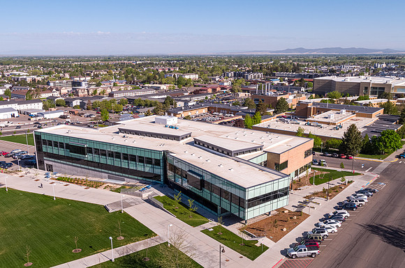 Drone aerials of BYU-Idaho campus on a beautiful spring morning.