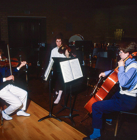 Students practicing their instruments