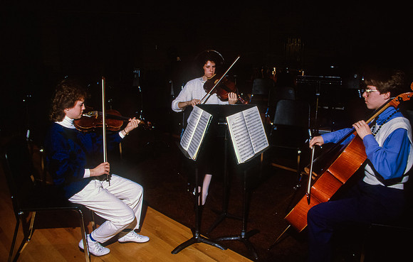 Students practicing their instruments