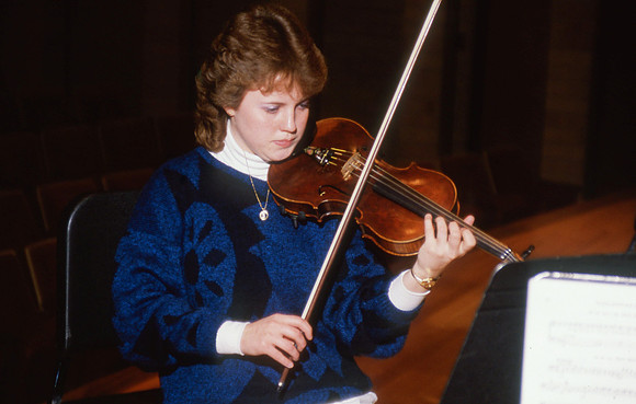 Students practicing their instruments