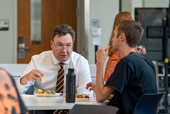 Freshman students at BYU-Idaho attend a lunch at the STC to commemrate their time at Freshman Connection.