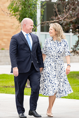 President and Sister Meredith during a video shoot.