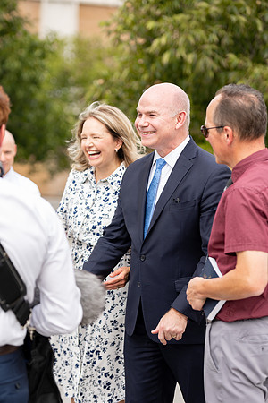 President and Sister Meredith during a video shoot.