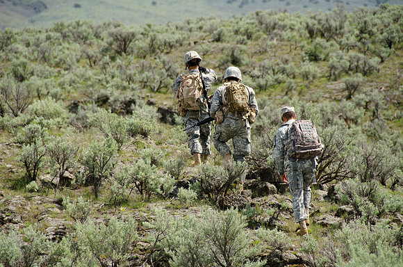 ROTC does some training West of R Mountain.