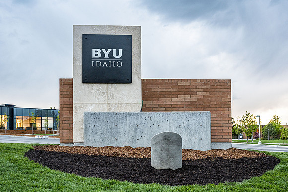 Photos from BYU-Idaho campus, Spring Semester. New signage.