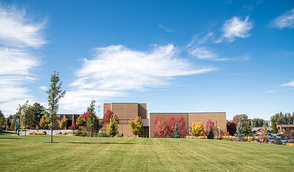 Fall colors in front of the Snow Building.