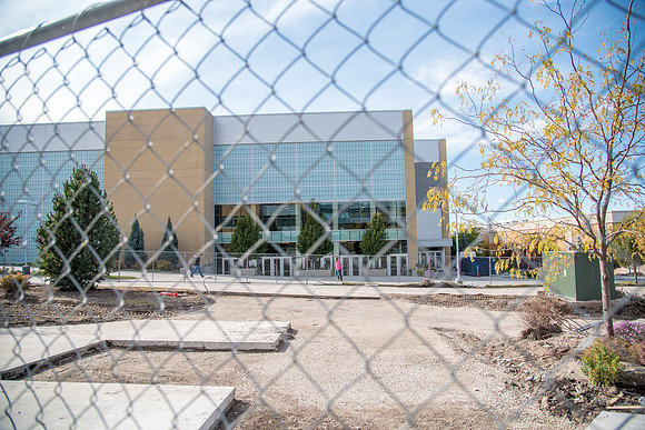 Construction is making progress in front of the BYU-Idaho Center.