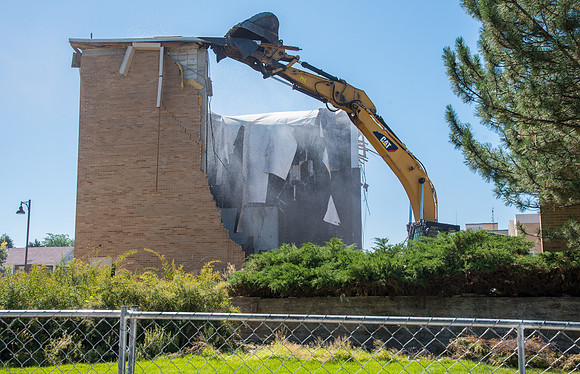 Big D Construction doing some major Destruction to the Kirkham Building.