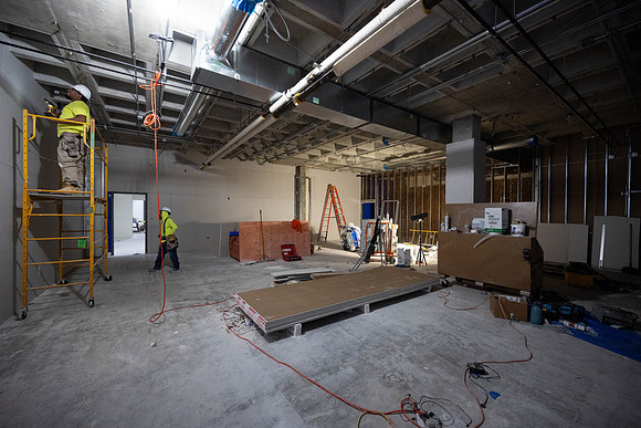 Construction progress for the David O McKay Library