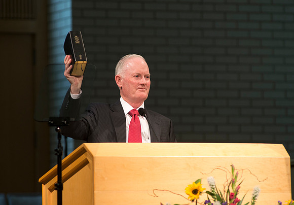 Pres Clark welcomes students to devotional and has them show their readiness to learn. At the beginning of every devotional he is known to say, "It's another great day at BYUI-Idaho."