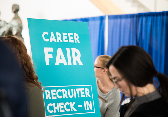 Students are invited to go to the Career Fair, October 12, 2017 to meet with businesses and colleges for jobs and education after graduation.