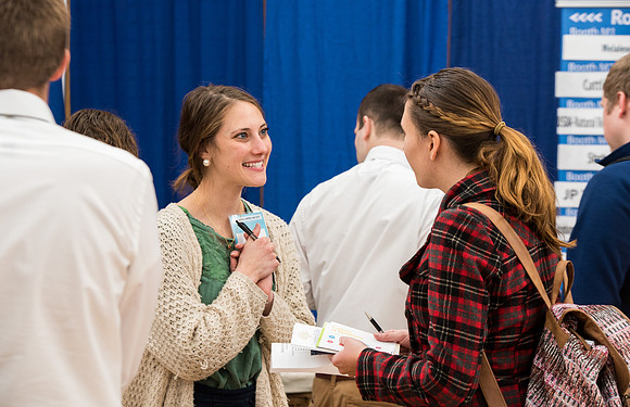 Students are invited to go to the Career Fair, October 12, 2017 to meet with businesses and colleges for jobs and education after graduation.