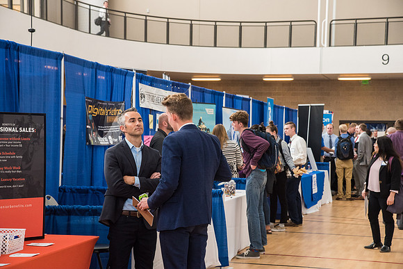 Students are invited to go to the Career Fair, October 12, 2017 to meet with businesses and colleges for jobs and education after graduation.