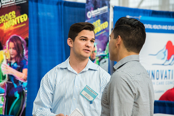 Students are invited to go to the Career Fair, October 12, 2017 to meet with businesses and colleges for jobs and education after graduation.