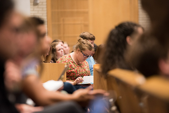BYU-Idaho Students at the forum "Beyond the Major: How to Get the Most Out of College". Speaker Dr. Scott Sprenger, Dean of the Weber State University College of Arts & Humanities. Oct 2017