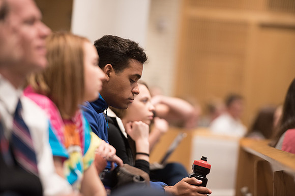 BYU-Idaho Students at the forum "Beyond the Major: How to Get the Most Out of College". Speaker Dr. Scott Sprenger, Dean of the Weber State University College of Arts & Humanities. Oct 2017