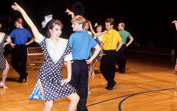 Ballroom dancers at centennial spectacular, Mar 1989