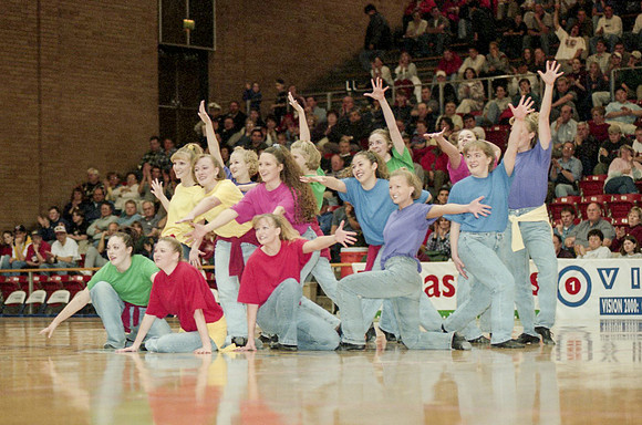 CDT dancers performing at basketball halftime, Jan 13th 2000