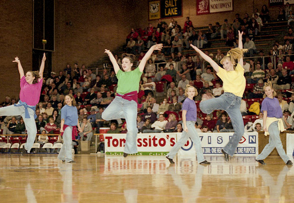 CDT dancers performing at basketball halftime, Jan 13th 2000