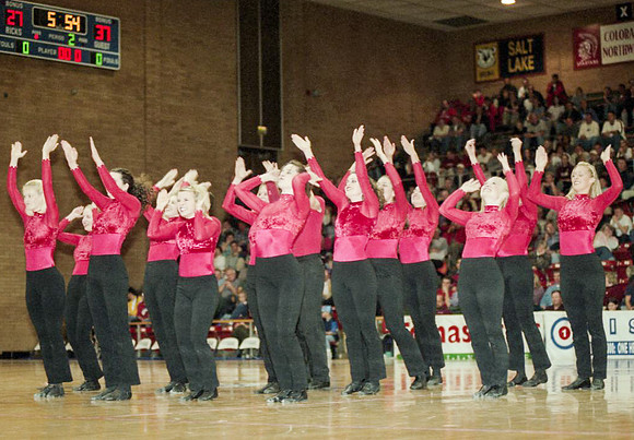 CDT dancers performing at basketball halftime, Jan 13th 2000