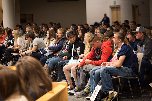 High School students attend the Department Fair in the I-Center. 2017