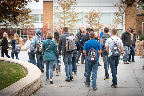 High School students attend the Department Fair in the I-Center. 2017