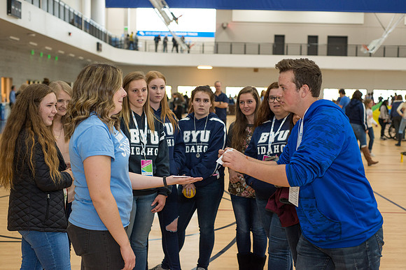 High School students attend the Department Fair in the I-Center. 2017