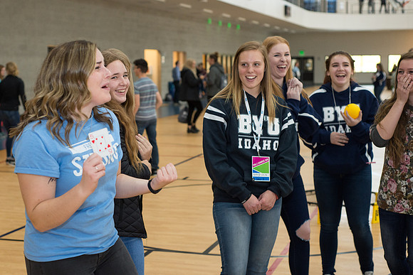 High School students attend the Department Fair in the I-Center. 2017