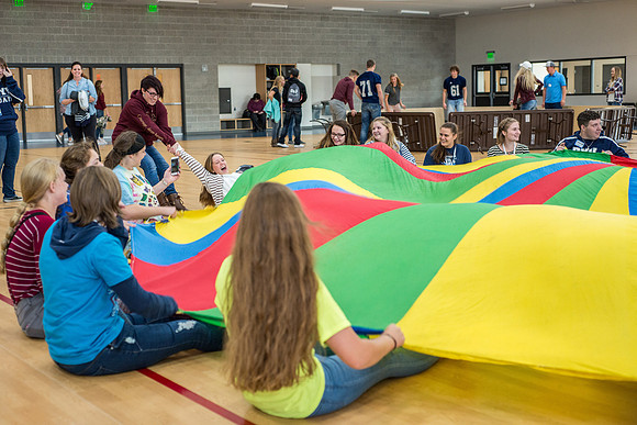 High School students attend the Department Fair in the I-Center. 2017