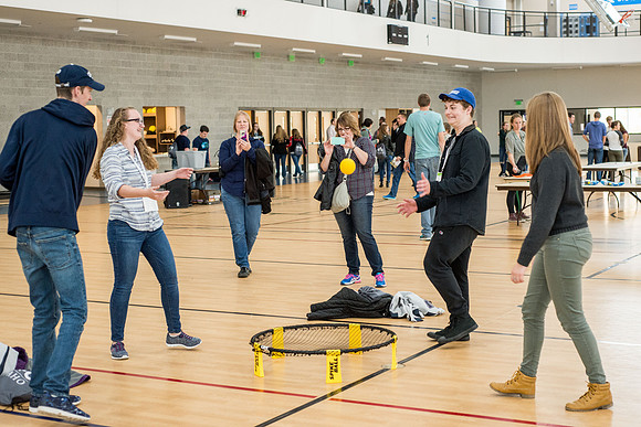 High School students attend the Department Fair in the I-Center. 2017