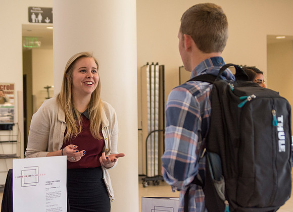 Students showcase their final senior projects for others to see.