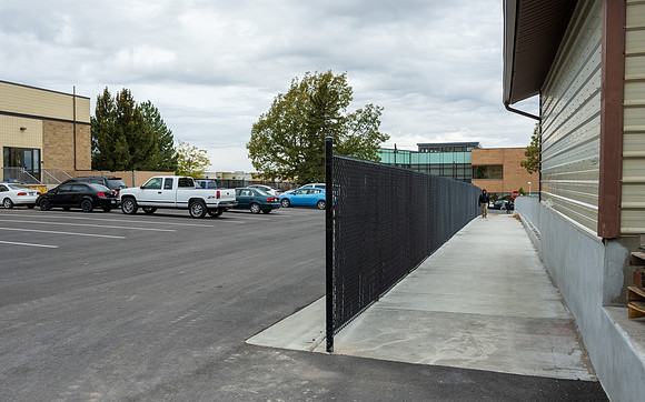 A new sidewalk helps connect the new Engineering Technology Center (ETC) to the Ricks and Benson Buildings.