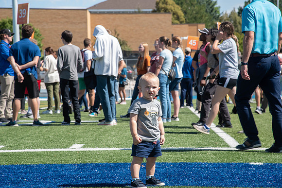 Freshman play activities on the Stadium Field, and meet the student mentors.
