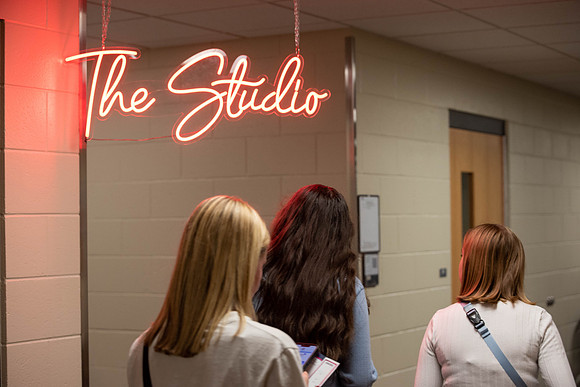 Freshman and other students on campus at I-Night. They participate in many activities.