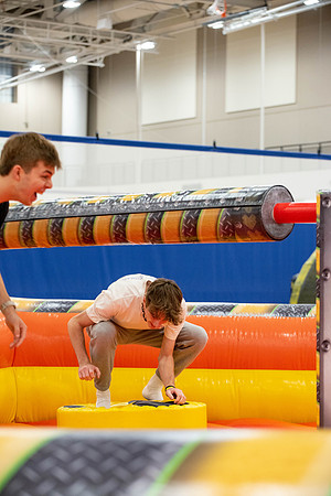 Freshman and other students on campus at I-Night. They participate in many activities.